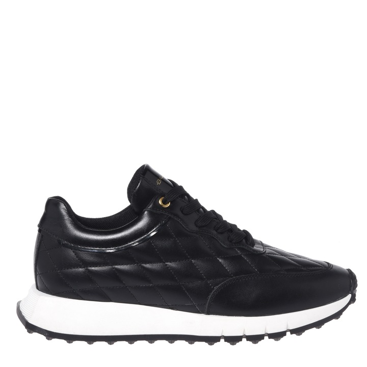 Baldinini, Pantofi sport de piele cu garnituri matlasate, Negru