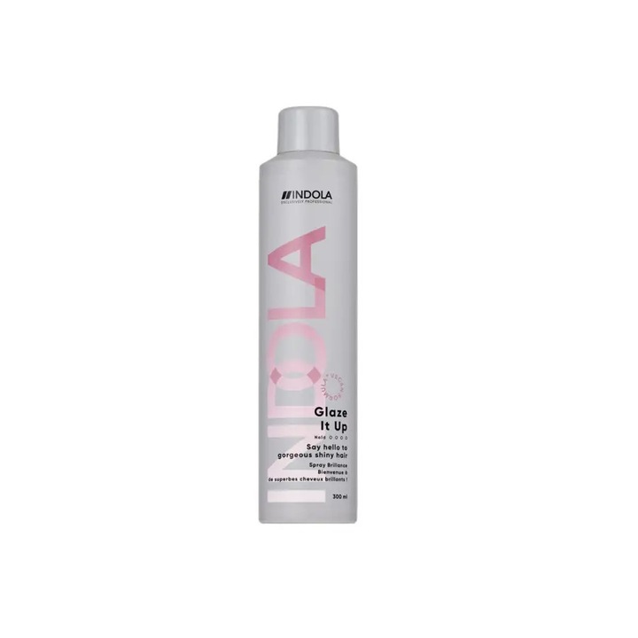 Indola Glaze It Up Shine Spray 300ml – Spray Profesional pentru Stralucire Instanta, Protectie Termica si Anti-Frizz