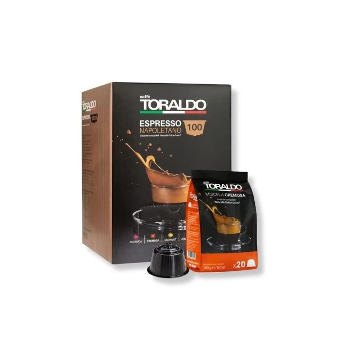 Capsule cafea Caffe Toraldo Cremosa, compatibile Dolce Gusto, 750g