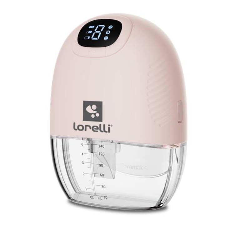 Hordozható elektromos mellszívó, Lorelli, Alice, Hands Free, 3 üzemmód, masszázs funkció, 9 szint, tartozékokkal, 140 ml kapacitás, Pink