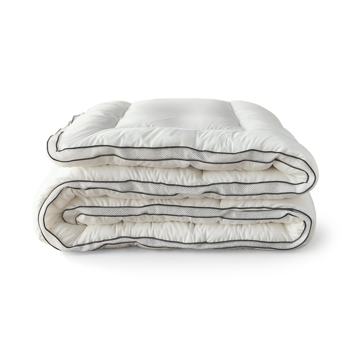 Pilota, Sleeptime, pentru 2 persoane, Alba, cu plasa 3D AIR, Antialergica/Antiacarieni, 200x220 cm