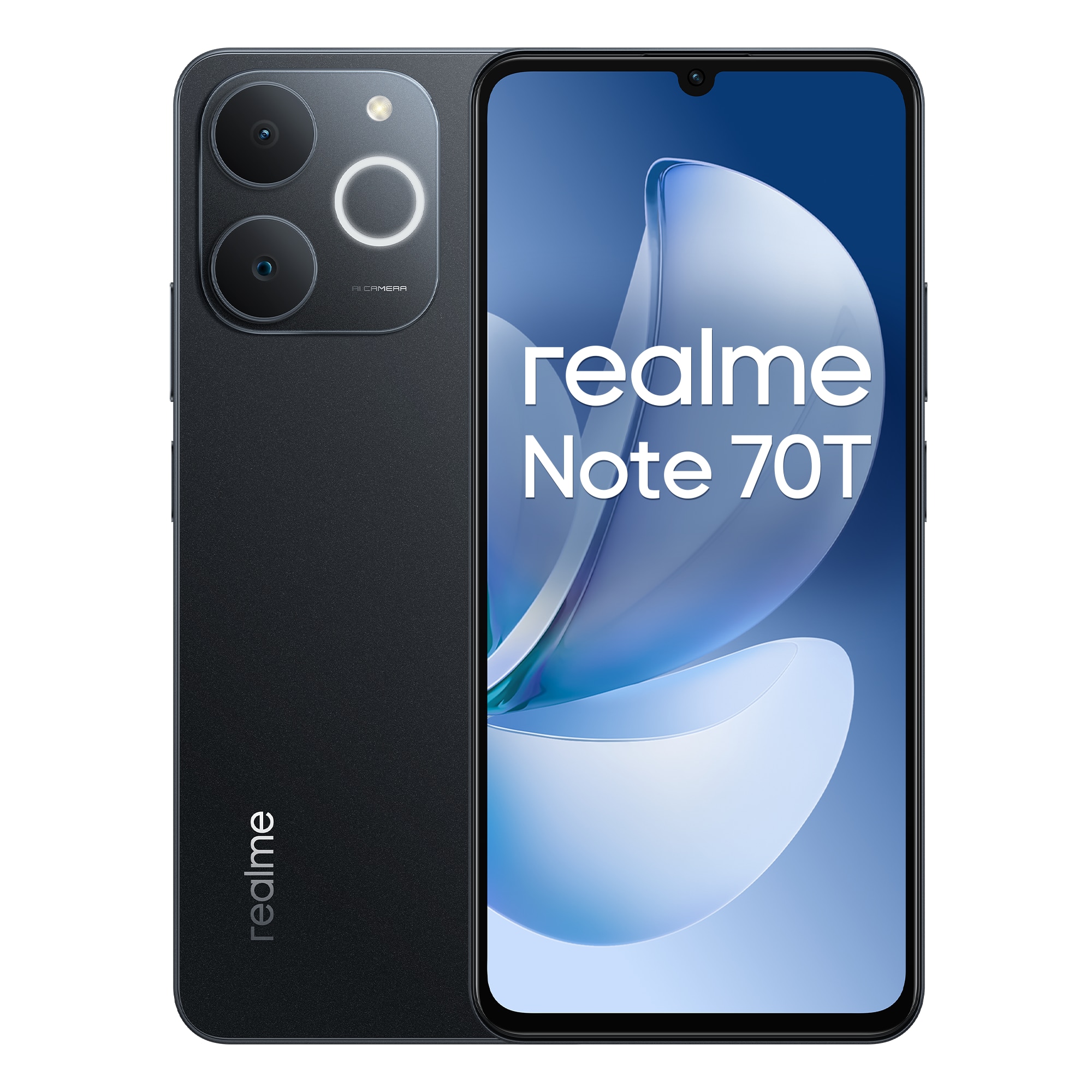 Telefon mobil realme Note 70T, Dual SIM, 4GB RAM,64GB, Ecran 6.74 inch″ 90Hz, 13MP, Baterie 6000mAh, Obsidian negru