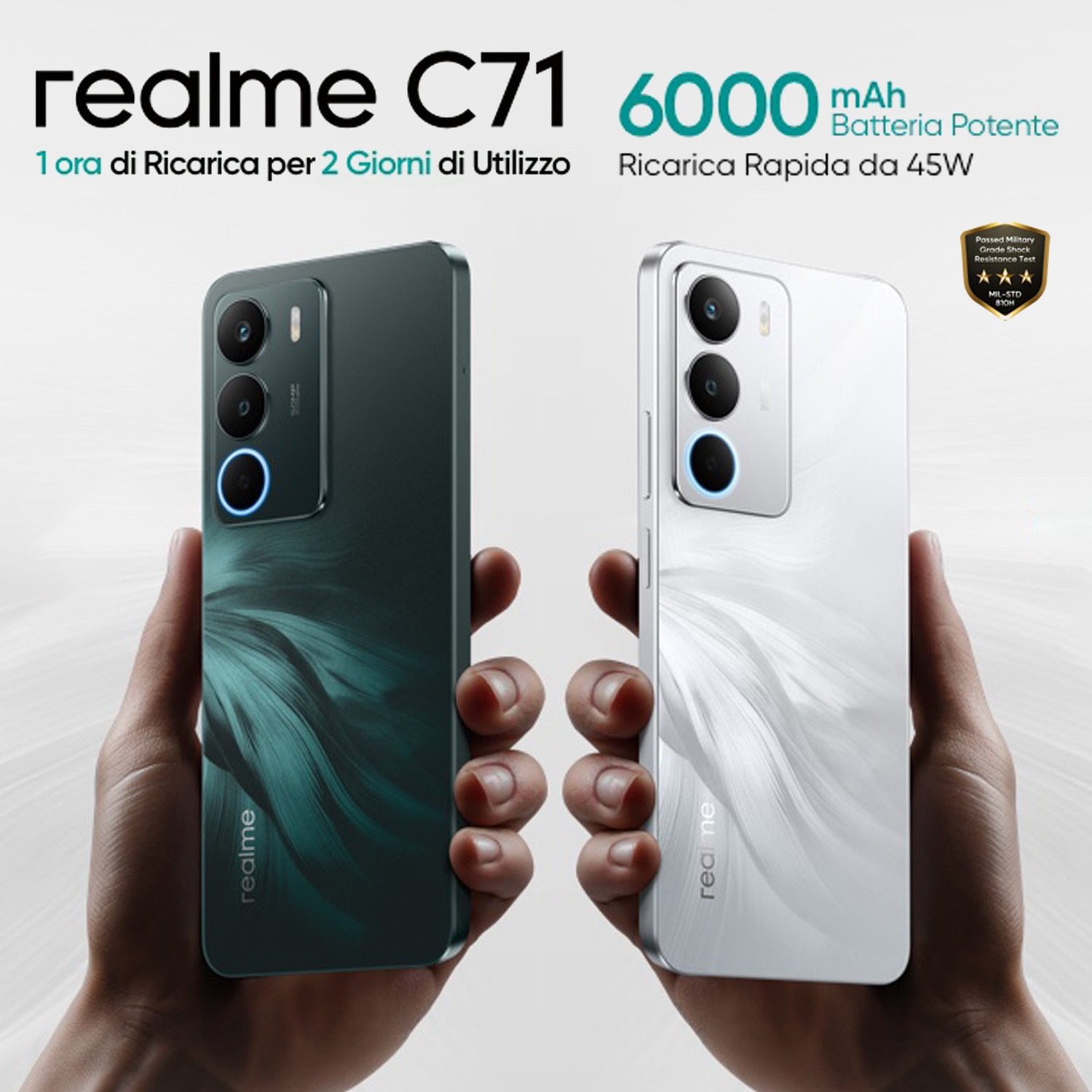 Telefon mobil, Realme C71 4G 6+128GB, Forest Owl, ecran de 6.67 inch, rata de reimprospatare de 120Hz, incarcare rapida de 45W
