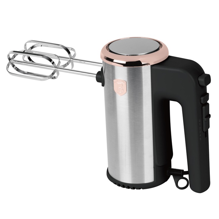 Berlinger Haus BH-9739 Blender de mana cu suport, negru-auriu