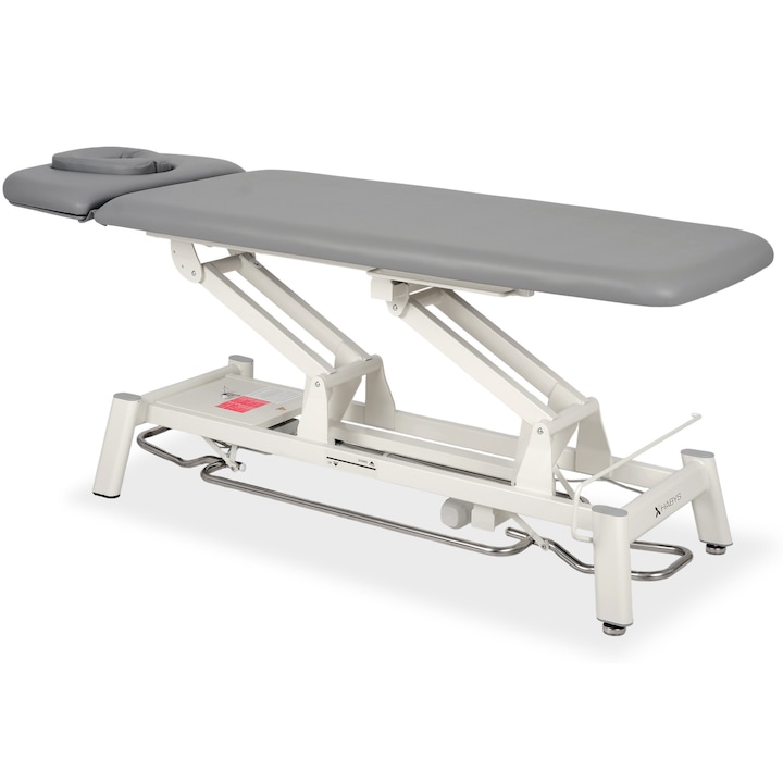 Pat de masaj electric Masa de masaj profesionala Proxima V2, 2 segmente multifuctionale, dimensiuni 198x68 cm, Inaltime reglabila: 50-96 cm, saltea spuma 5 cm, sarcina admisa 200 kg, Gri, Habys