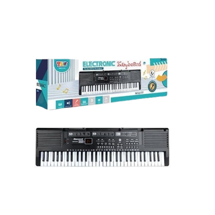 Orga electronica cu 61 clape Q-777, microfon inclus, alimentare USB