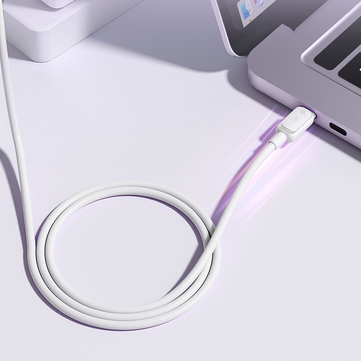 Joyroom S-A14 töltő- és adatkábel, USB-C – USB-C, 60W, 3A, 480 Mbps, 1.2m, Fehér