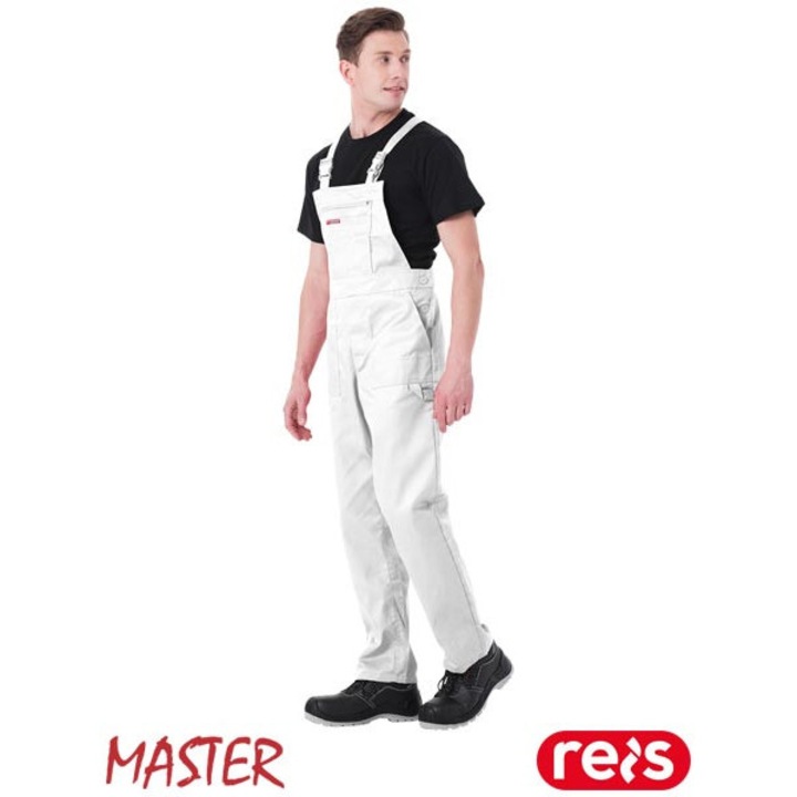 Pantaloni de lucru REIS MASTER SMW, material durabil, alb, 50