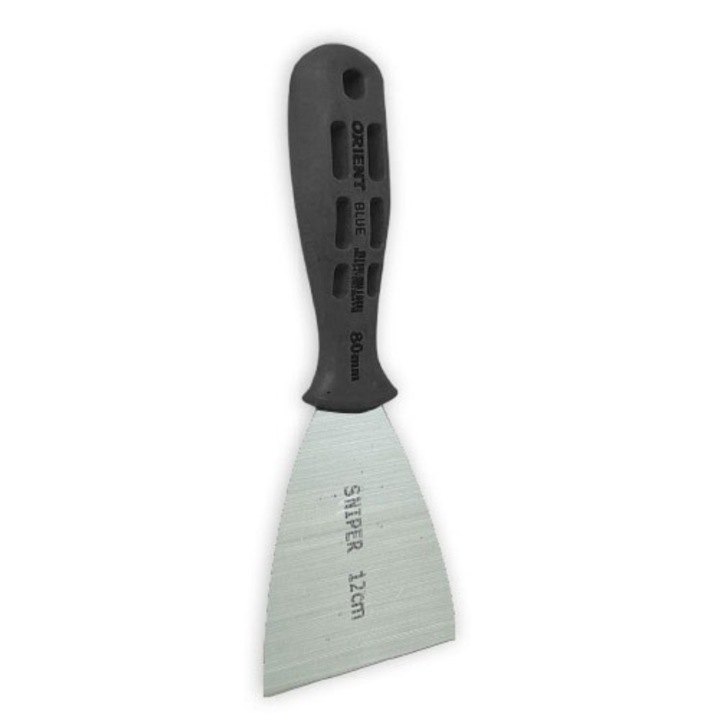 3 darab, rozsdamentes acél spatulák műanyag fogantyúval, fekete 120 mm, Orient ISPP120PT