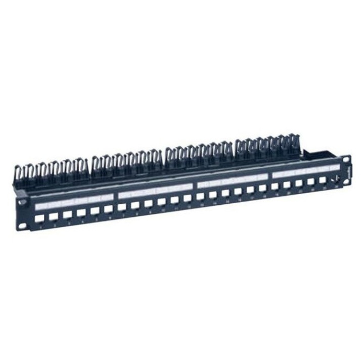 Patch Panel 24 portos, Legrand, felszerelés nélküli, 5e kategória, fém tartó