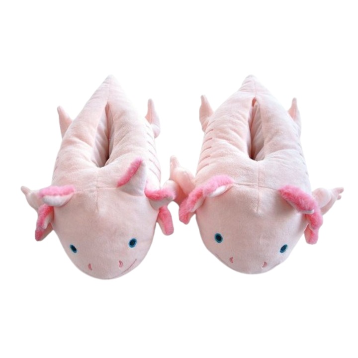 Papuci de casă Axolotl, roz, mărime 36-41, set unisex, 100% poliester, 40x26x15cm