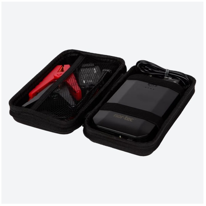 Многофункционално устройство Nor-Tec, стартер за кола, външна батерия 7200 mAh, преносимо, LED фенерче, включен калъф