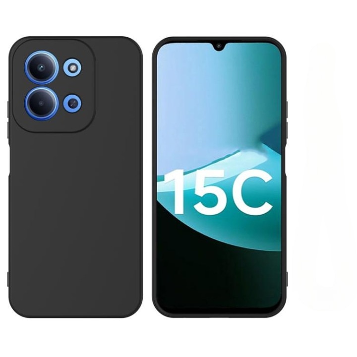 Husa pentru Xiaomi Redmi 15C 4G / 15C 5G, Silicon Premium Catifelat, Protectie Camere, Microfibra In Interior, Negru