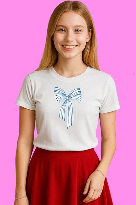 Tricou Dama Funda Bleu Dungi, Alb