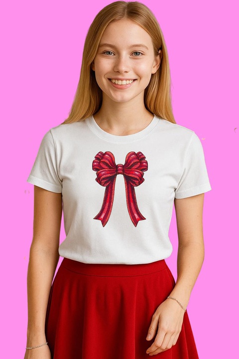 Tricou Dama Funda Rosie Satin Lunga, Alb