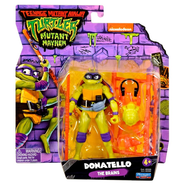 Фигура Playmates Toys Teenage Mutant Ninja Turtles Mutant Mayhem, многоцветен, 12cm