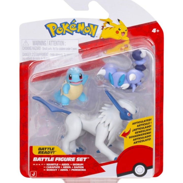 Set 3 Figurine Pokemon, Jazwares, Multicolor, 20x15x6cm