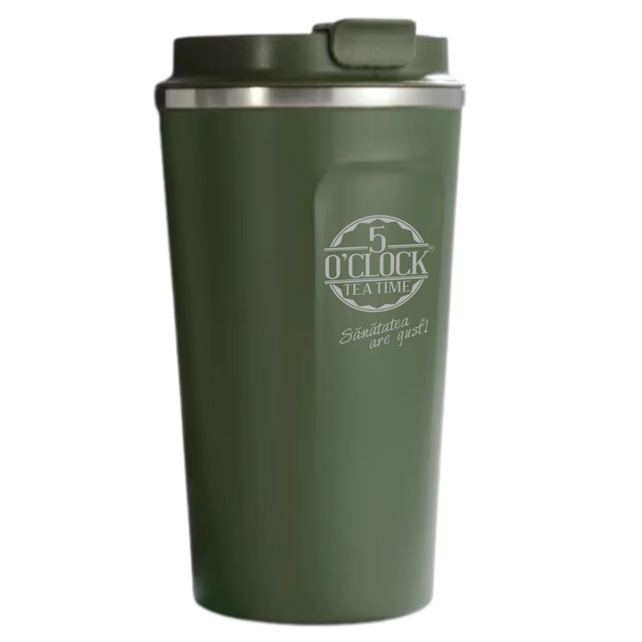 Pahar termos, 5 O’Clock Tea, Termo2GO, 500 ml, Verde
