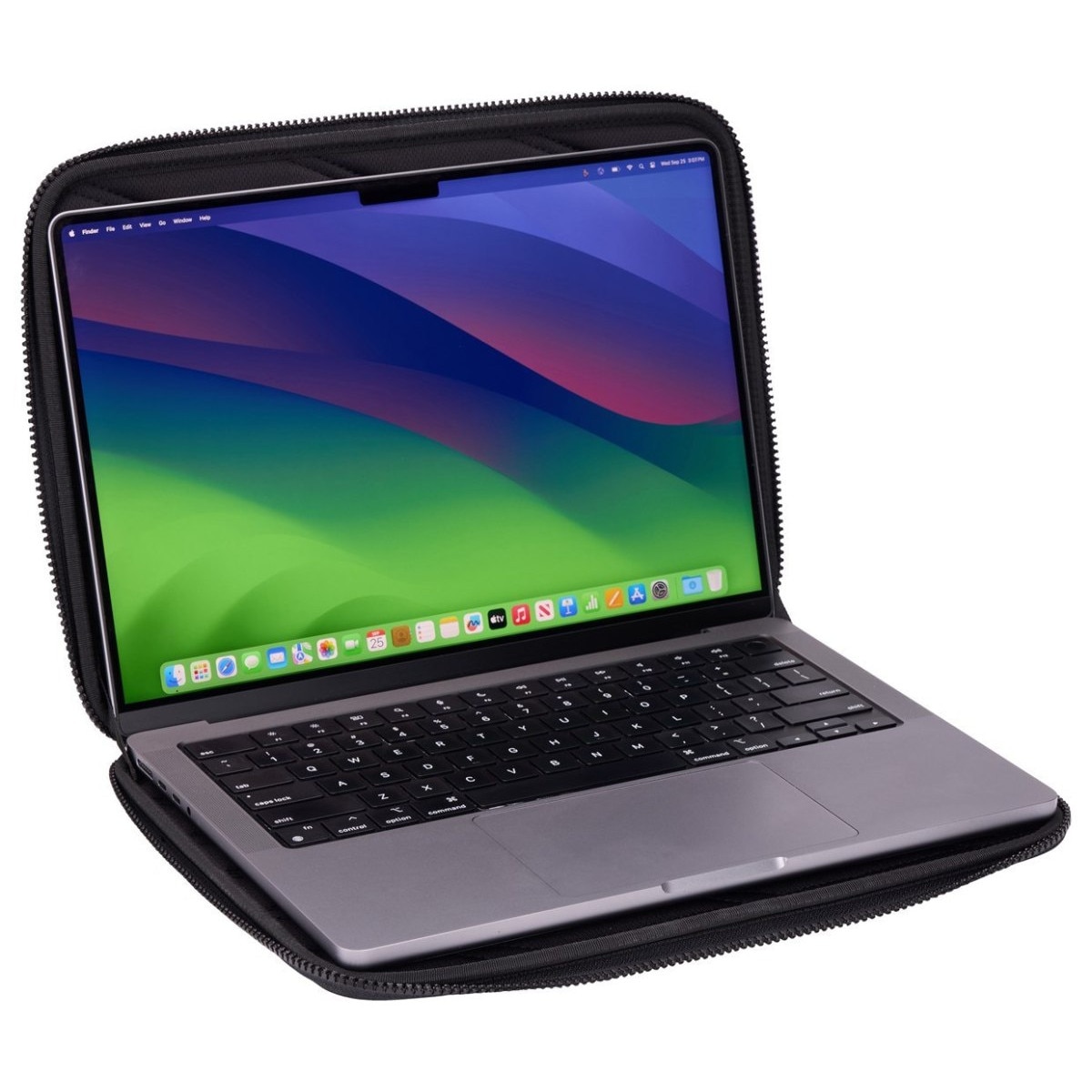 Etui pentru laptop, negru, 14", rezistent la impact si zgarieturi, din poliuretan reciclat