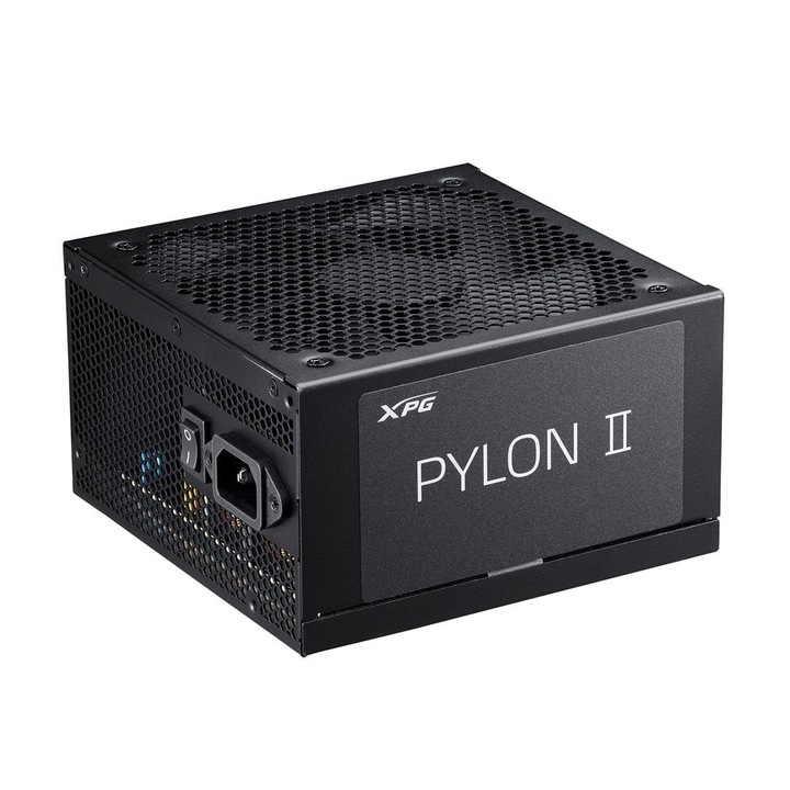 XPG PYLON II 650W PC tápegység, 80 Plus Bronze, fekete, méretek 130x350x210mm