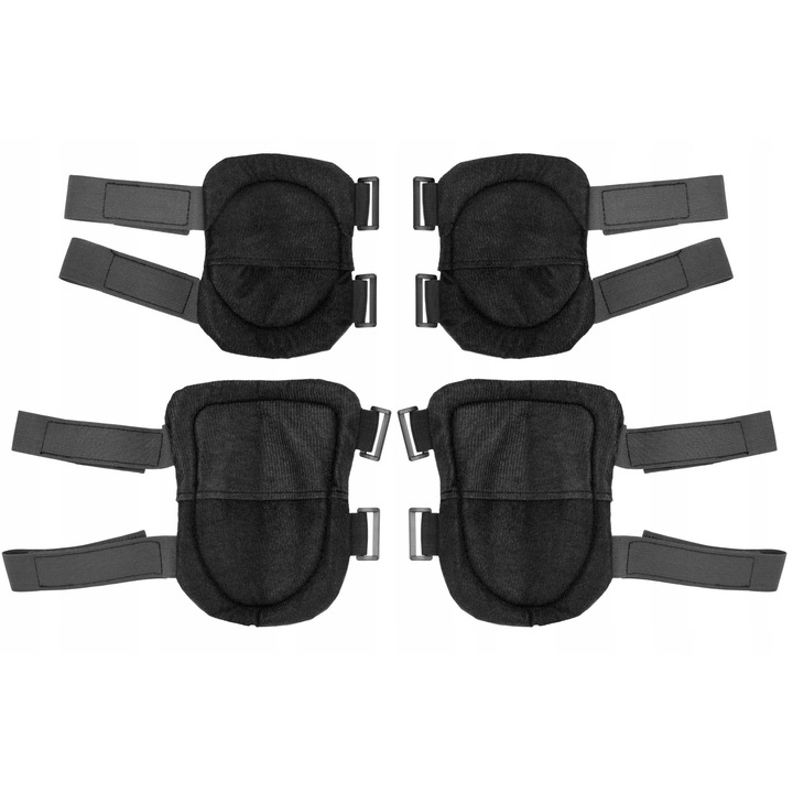 Set protectii tactice pentru genunchi si coate, Bisanti, poliester 600D, negru, universal