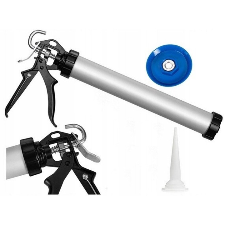 Pistol de aplicare tubulatura, 600ml, cu 3 capete, Bisanti, 22x49cm