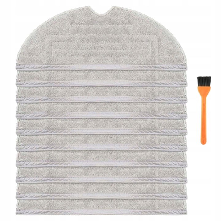 Set 10 rezerve mop, Bisanti, microfibra, pentru Roborock S7 si S8, alb