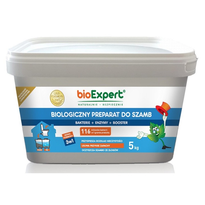 Preparat biologic pentru fose septice, BioExpert, 5kg, contine bacterii si enzime, ideal pentru rezervoare mari