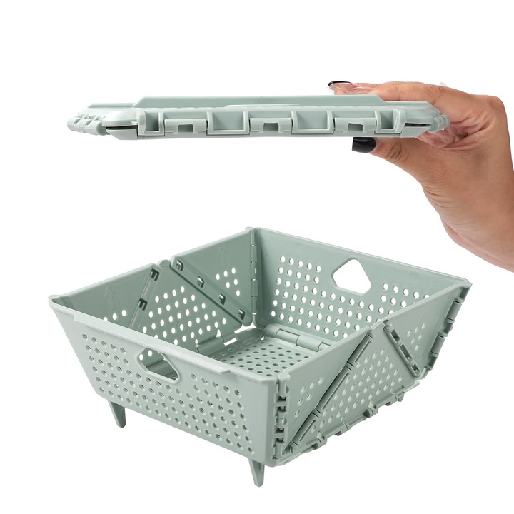 Cos Strecurare Pliabil, Plastic, Pentru Fructe Paste Legume, Verde