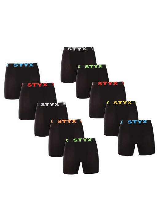 Set 10 boxeri negru, bumbac, Negru