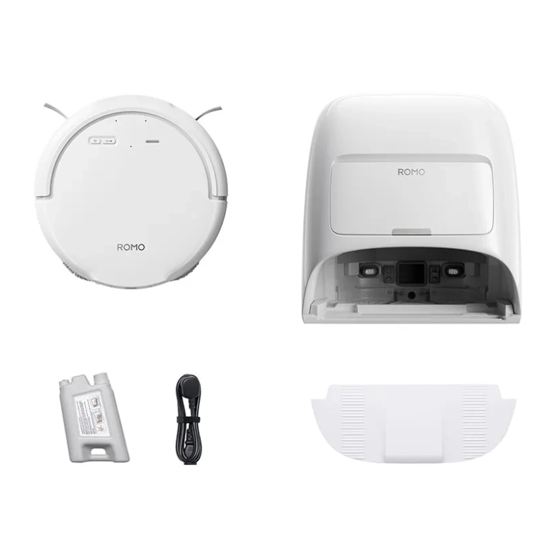 DJI Romo S Aspirator robot cu functie de ștergere Statie de curatare Mapare camera 56, 64dB Alb