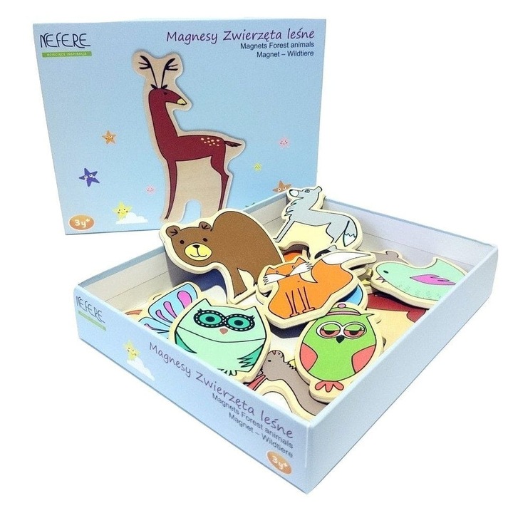 Set magneti animale salbatice, Nefere, 14 piese, Multicolor
