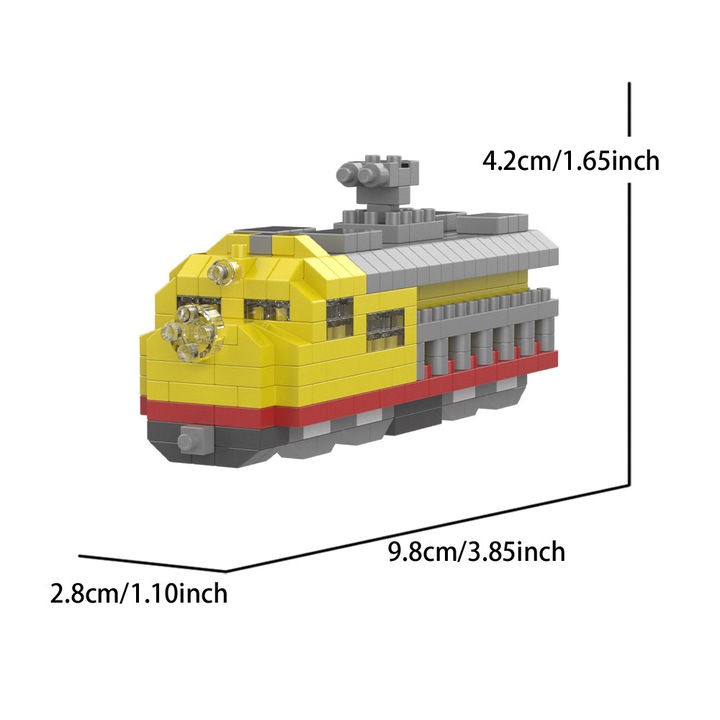 Set de constructie ZUOXIA, trenuri, 100 piese, microparticule, 6 ani