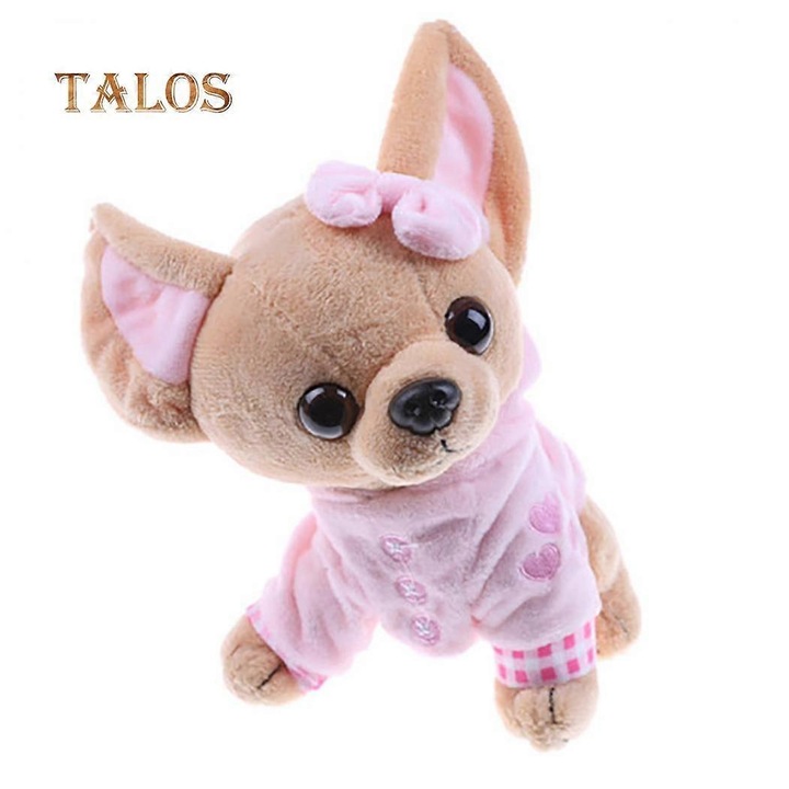 Плюшена играчка куче, T-toys, Чихуахуа мини, розово, 17см