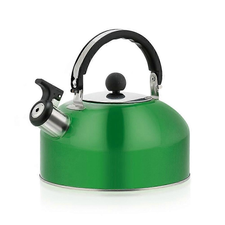 Ceainic otel 3L, capacitate mare, maner ergonomic, verde