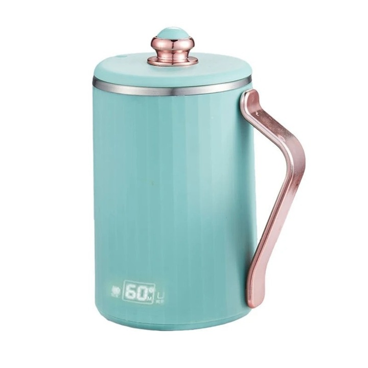 Fierbător Electric, Verde Pastel, 300W, 450ML, Temperatură Ajustabilă