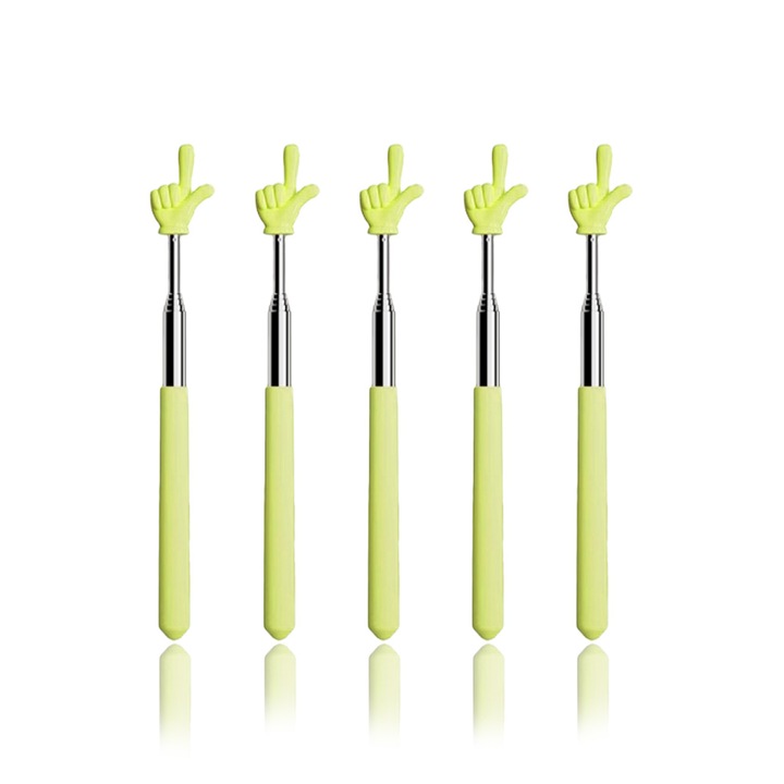 Set de 5 pixuri de indicare, EMO, design telescopic, galben, otel inoxidabil