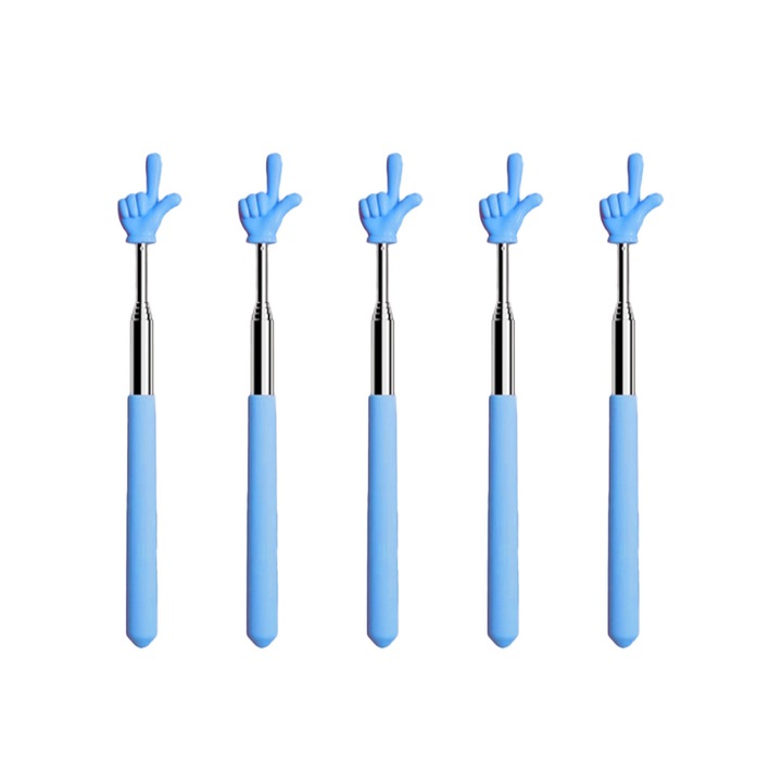 Set de 5 instrumente didactice, EMO, design telescopic, prindere confortabila, albastru