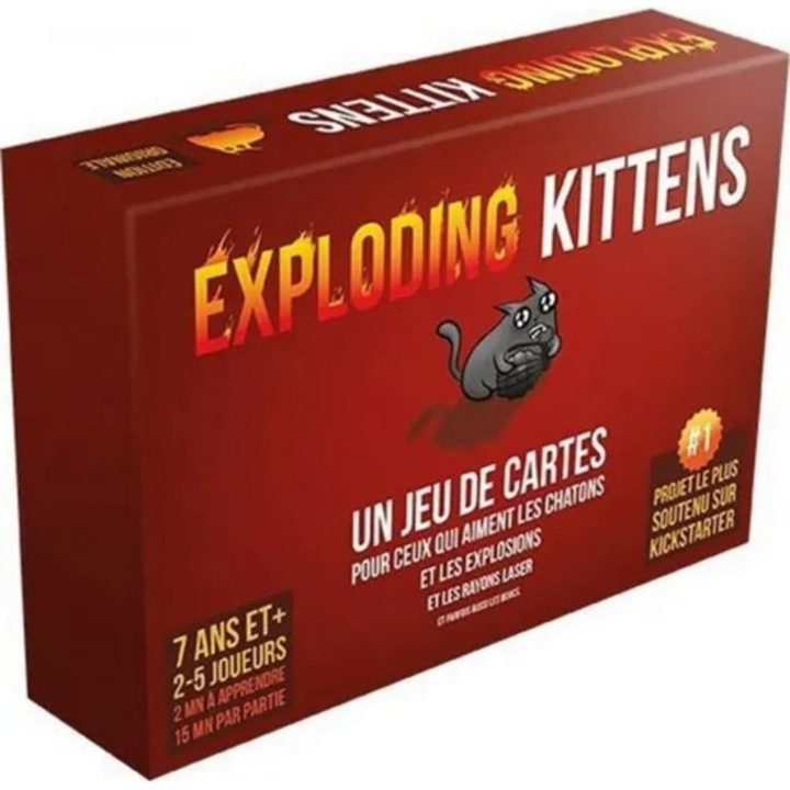 Настолна игра - ASMODEE - Exploding Kittens - Експлозивна руска рулетка - Възраст 7+ - 2 или повече играчи