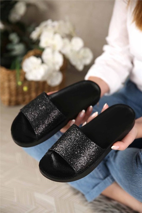 Női papucs, Öko bőr, Moda Trend, 304221, Fekete, 36