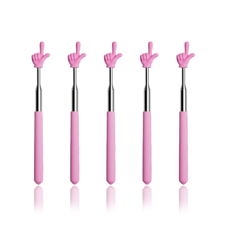 Set de 5 instrumente didactice, EMO, design telescopic, prindere confortabila, roz