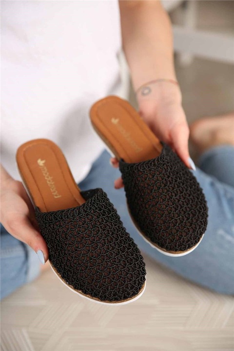 Női papucs, Textil, Moda Trend, 301221, Fekete, 36