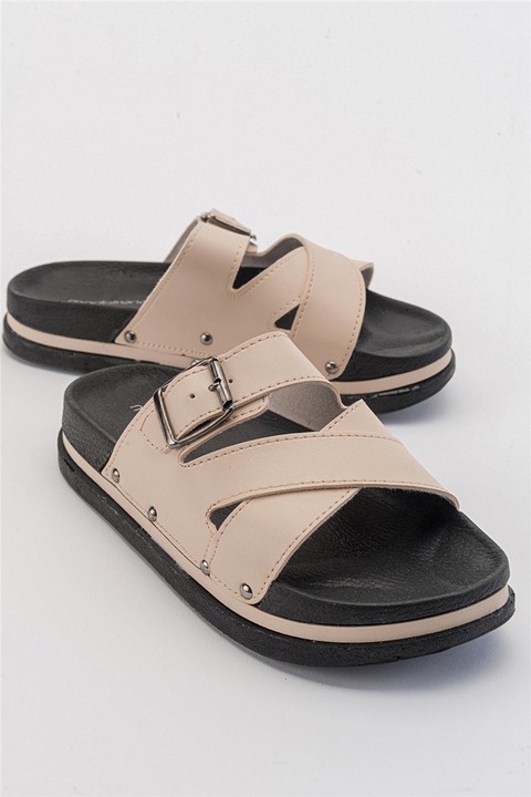 Női papucs, Öko bőr, Moda Trend, 381882, Bézs, 37