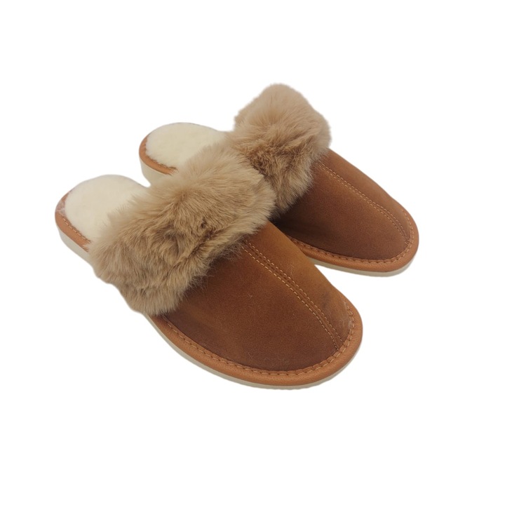 Papuci pentru cu pentru iarna, Maro bronz, 40