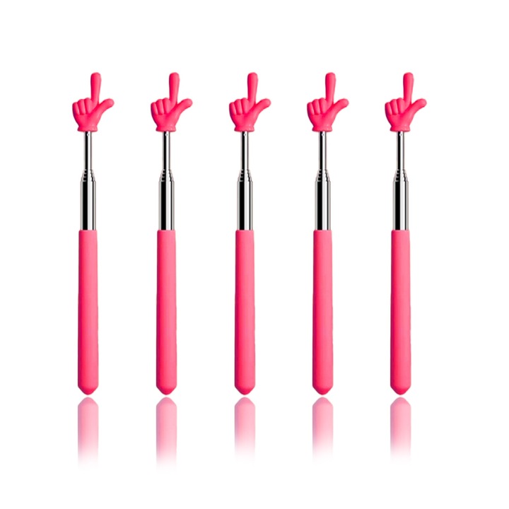 Set de 5 instrumente didactice, EMO, design telescopic, prindere confortabila, roz