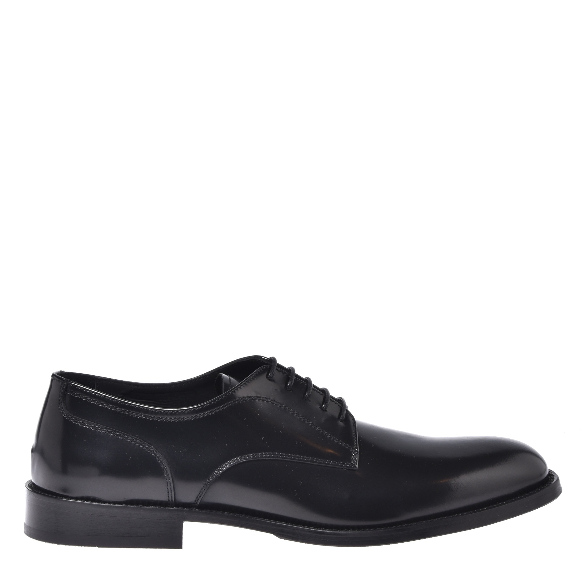 Baldinini, Pantofi derby din piele cu sireturi, Negru, 46