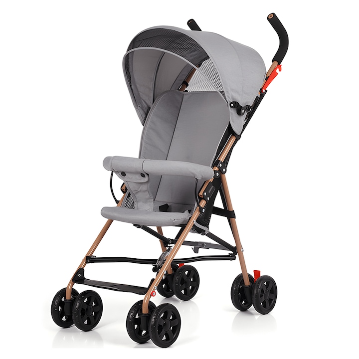 Teno® sport babakocsi, összecsukható, könnyen hordozható, tágas, visszahúzható napellenző, maximális terhelhetőség 25 kg, világosszürke