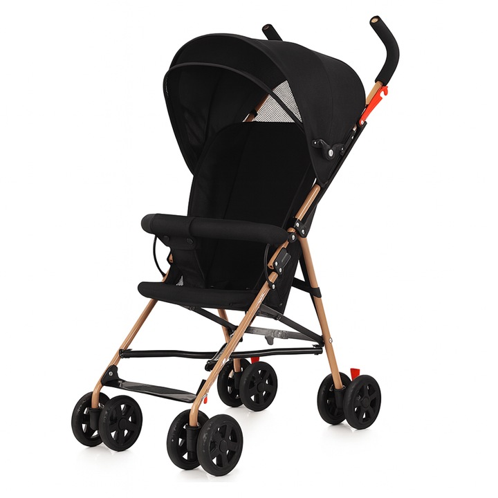 Teno® sport babakocsi, összecsukható, könnyen hordozható, tágas, visszahúzható napellenző, maximális terhelhetőség 25 kg, fekete