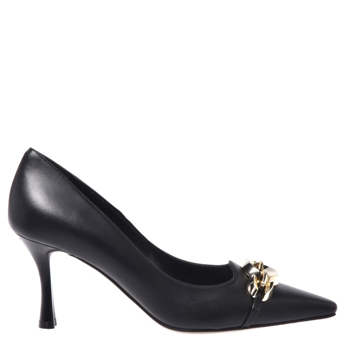 Baldinini, Pantofi din piele cu toc stiletto, Negru