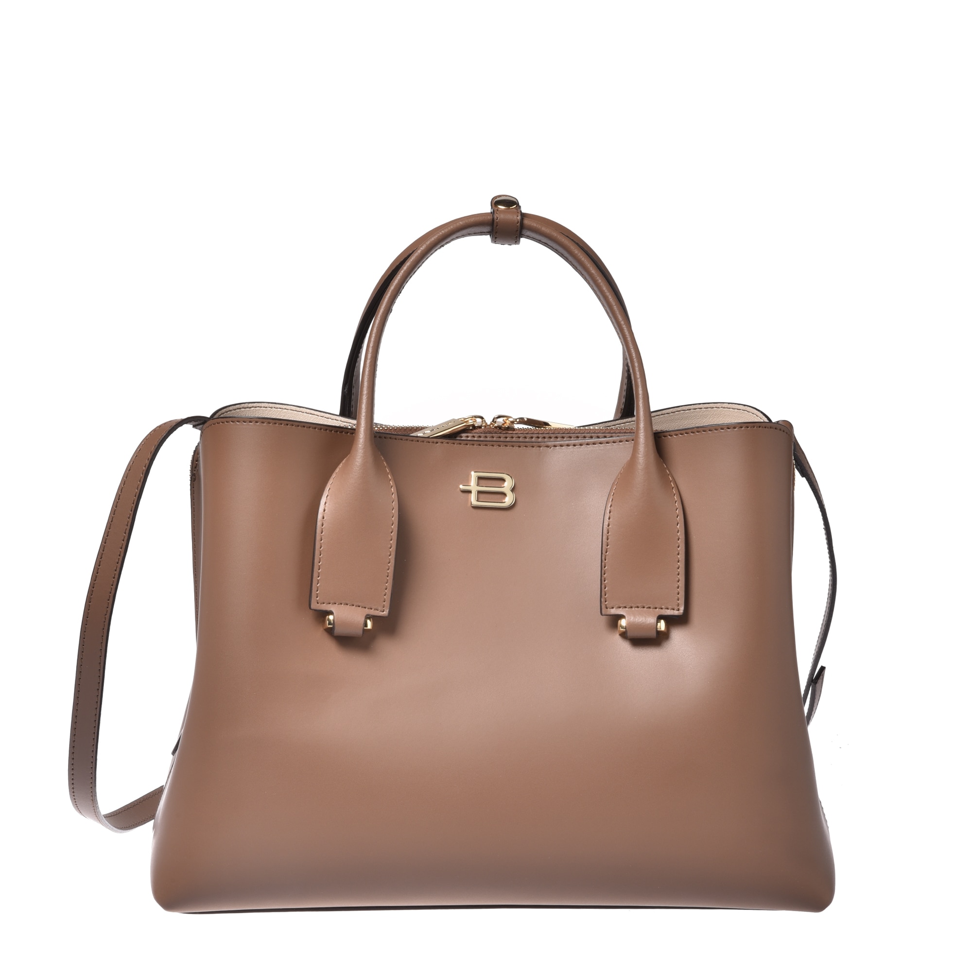 Baldinini, Geanta shopper din piele, Maro
